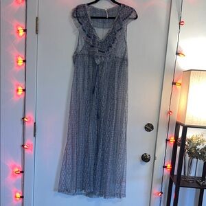 Free People Paris Sheet Open Front Maxi Top